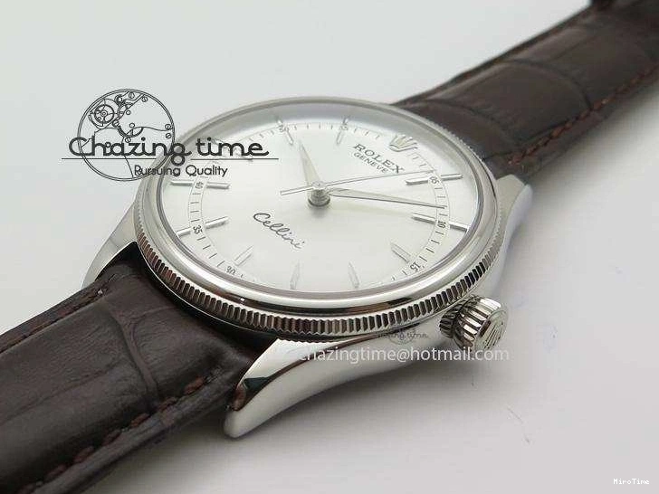 MiroTime 0117 Cellini 50509 SS Sliver Dial On Brown Leather Strap A2813 BP Maker OnTrend 4036